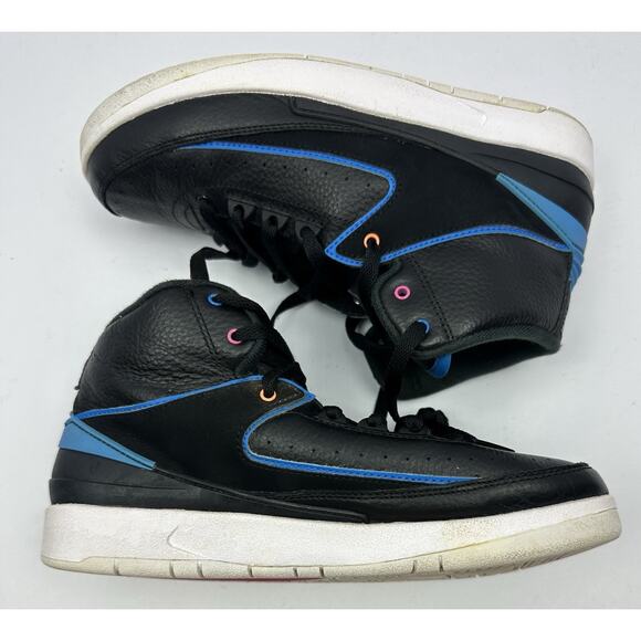 NIKE AIR JORDAN II 2 Retro BG Radio Raheem Size 7Y Black Blue White 834276-015 - Picture 6 of 10